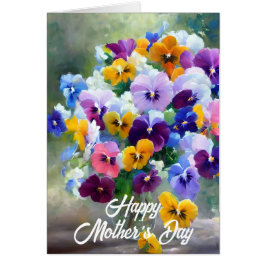 Stiefmütterchen freuen Muttertagskarte