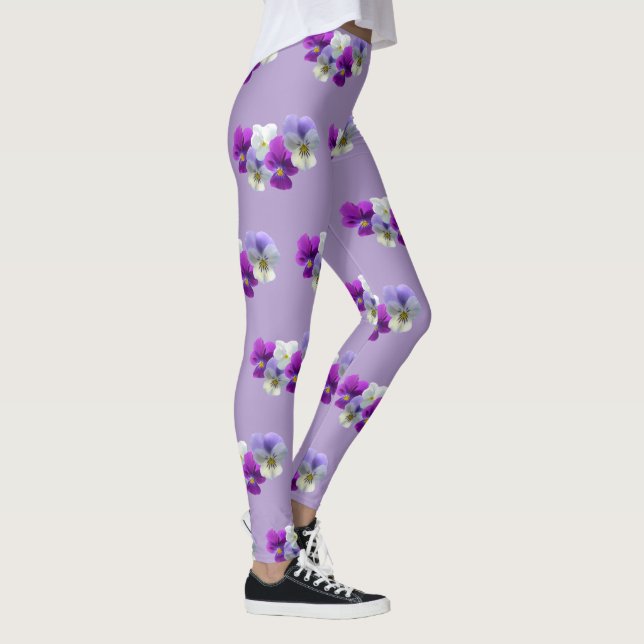 Stiefmütterchen Fünf Blume Muster Lila Legierung Leggings (Rechts)