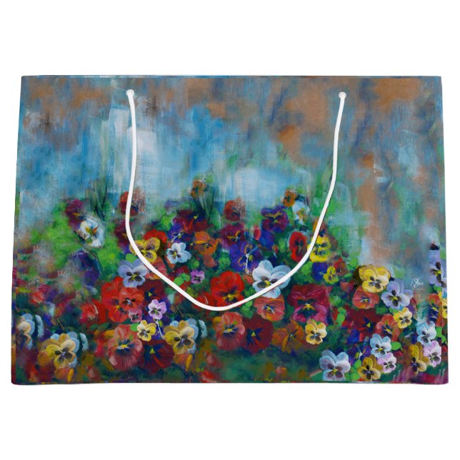 Stiefmütterchen-Geschenktasche Große Geschenktüte (Vorderseite)