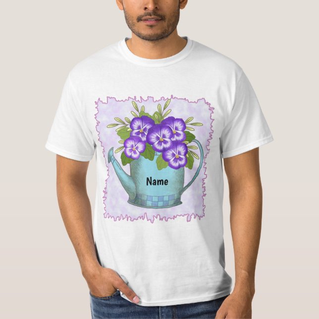 Stiefmütterchen-Gießkanne T-Shirt (Vorderseite)