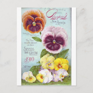 Stiefmütterchen im Vintage-Stil Postkarte
