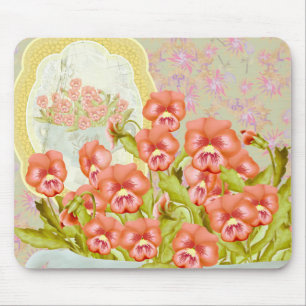 Stiefmütterchen in einer Schale Mousepad