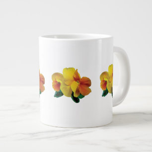 Stiefmütterchen in Gelb und Orange Jumbo-Tasse