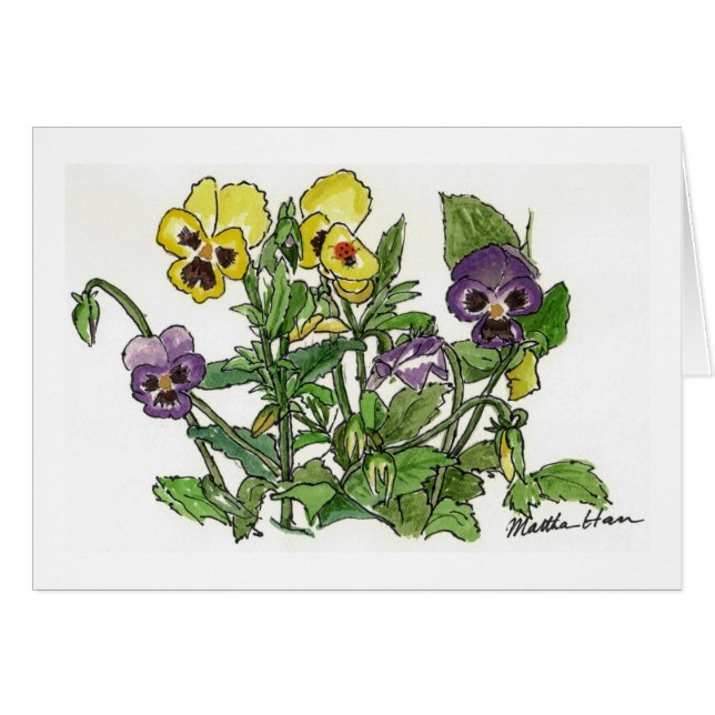 Stiefmütterchen-Karten (Vorderseite (Horizontal))