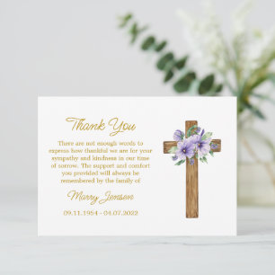 Stiefmütterchen Kreuz Mitgefühl Dankeschön-Karte Dankeskarte