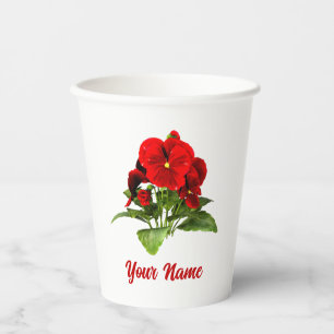 Stiefmütterchen-Liebhaber Florale Personalisierte Pappbecher