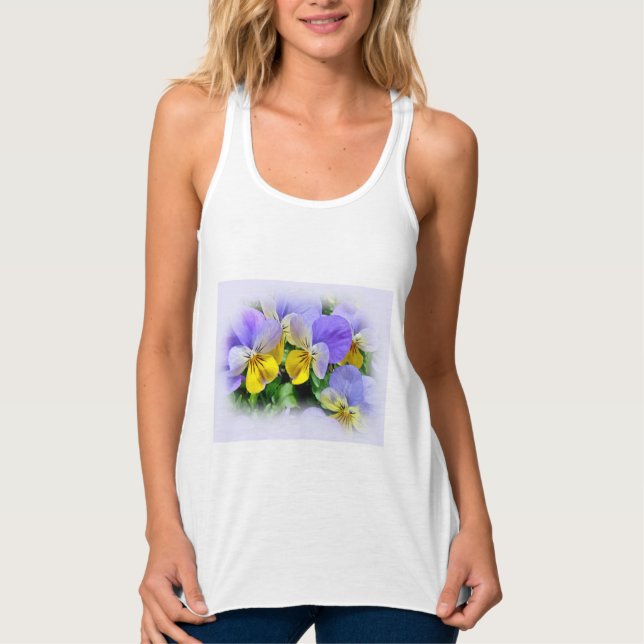 Stiefmütterchen - Lila und gelb Tank Top (Vorderseite)