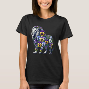 Stiefmütterchen Löwe Stiefmütterchen-Blume Gartenb T-Shirt