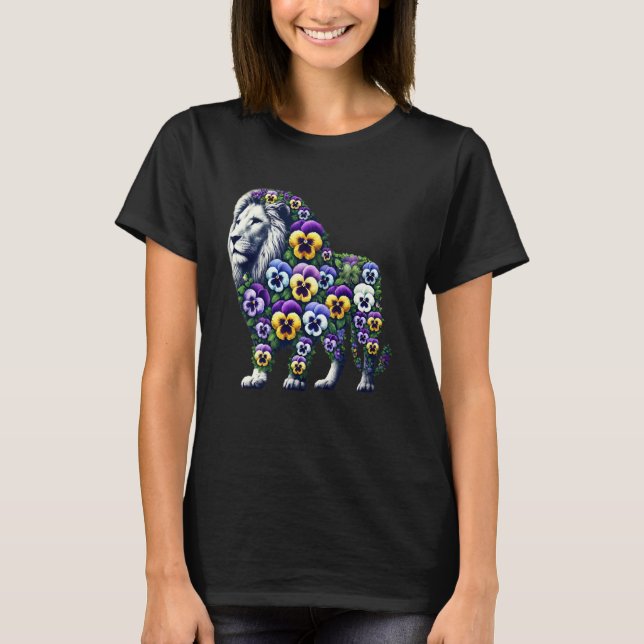 Stiefmütterchen Löwe Stiefmütterchen-Blume Gartenb T-Shirt (Vorderseite)
