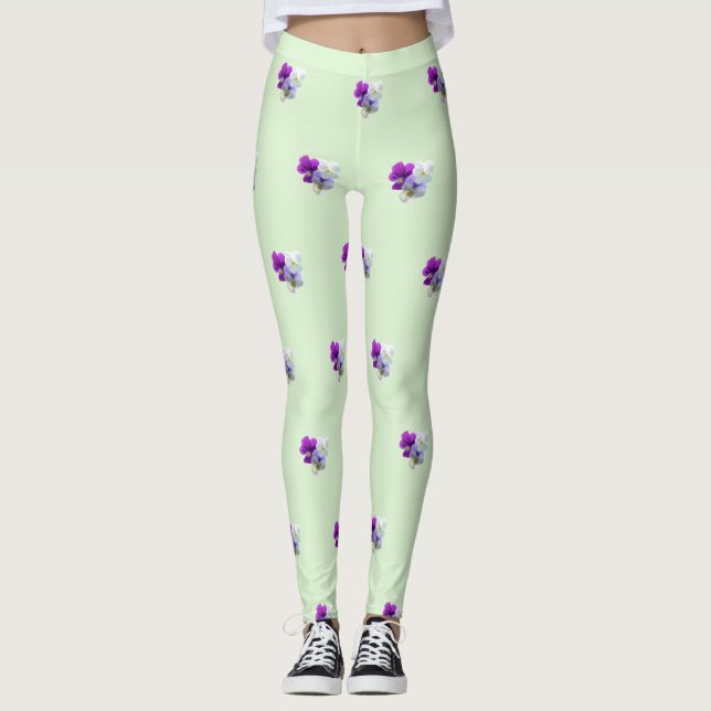Stiefmütterchen mit drei Blume Muster Legierung Leggings (Vorderseite)