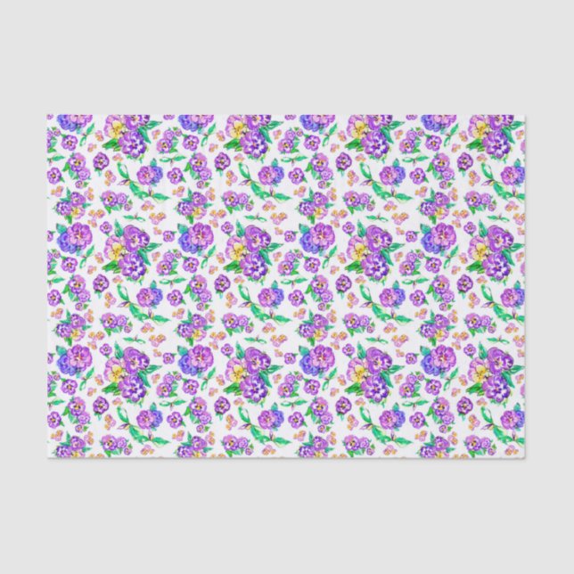 Stiefmütterchen Musterpapier Seidenpapier (Vorderseite)