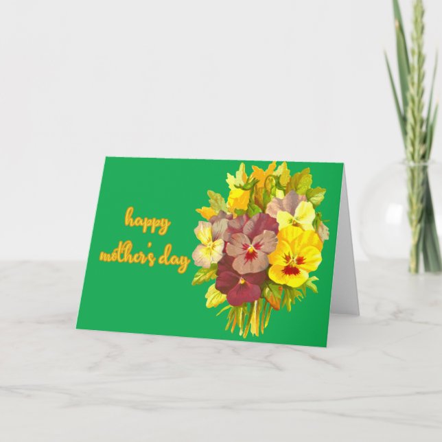 Stiefmütterchen Muttertagskarte Karte (Vorderseite)