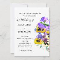 Stiefmütterchen Pansy Floral Watercolor Hochzeit