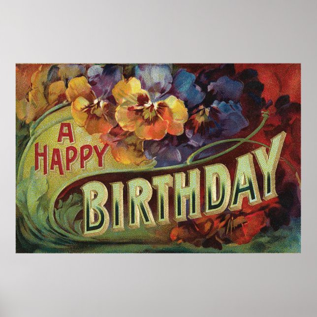 Stiefmütterchen Pansy Rainbow Blume Bloral Poster (Vorne)