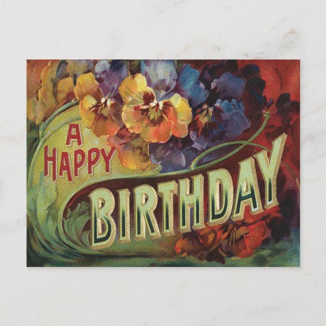 Stiefmütterchen Pansy Rainbow Blume Bloral Postkarte (Vorderseite)