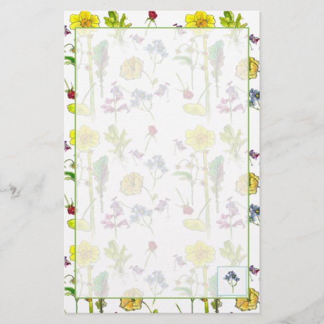 Stiefmütterchen Pflanze Zeichnend botanische Briefpapier (Vorderseite)