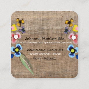 Stiefmütterchen Quadratische Visitenkarte