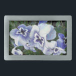 STIEFMÜTTERCHEN RECHTECKIGE GÜRTELSCHNALLE<br><div class="desc">Ein hübsches digitales Kunstdesign der beliebten Blume Stiefmütterchen.</div>