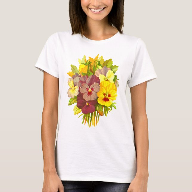Stiefmütterchen-Retro Vintage mit T-Shirt (Vorderseite)