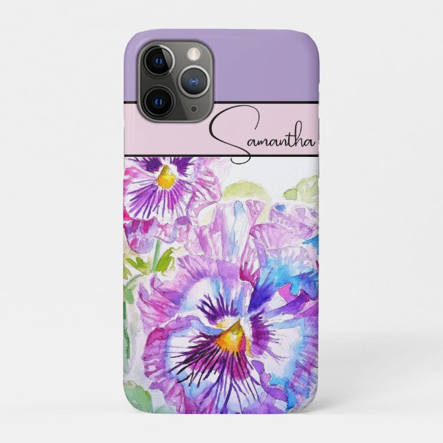 Stiefmütterchen Rosa Wasserfarbe Stiefmütterchen f Case-Mate iPhone Hülle (Rückseite)