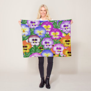Stiefmütterchen Small Fleece Blanket