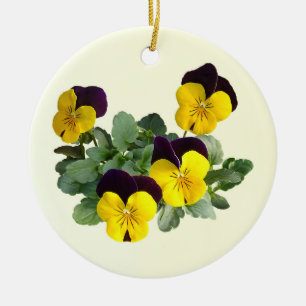 Stiefmütterchen-Sorbet Gelber Aufspringer Keramik Ornament