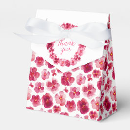 Stiefmütterchen stumpften dunkelrosa Aquarell Dank Geschenkschachtel