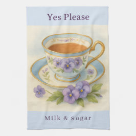 Stiefmütterchen Teetasse Geschirrtuch – Vintage Mi