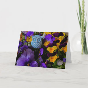 Stiefmütterchen und Eule-Karte Karte