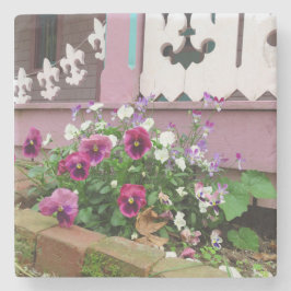 Stiefmütterchen und Fleur-de-lis - Martha's Vineya Steinuntersetzer