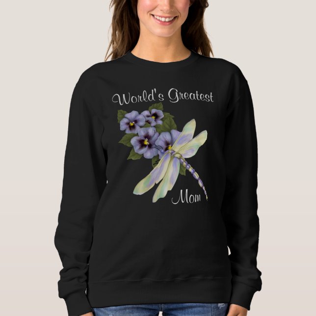 Stiefmütterchen und Libellen Sweatshirt (Vorderseite)