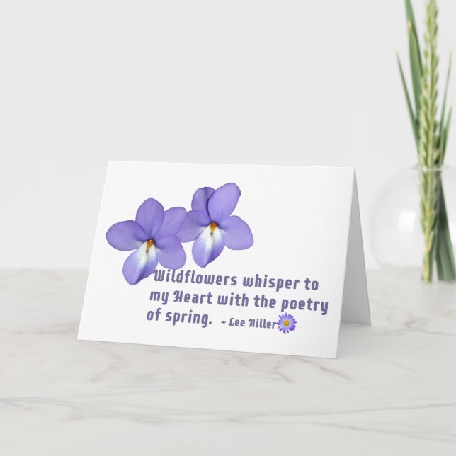 Stiefmütterchen Wildblumen Zitat Dankeskarte (Vorderseite)