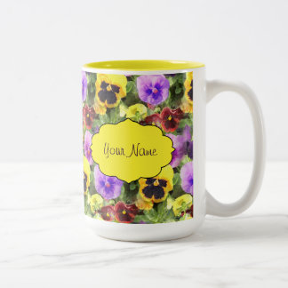 StiefmütterchenWatercolor Zweifarbige Tasse