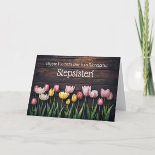 Stiefschwester Frohen Muttertag Hübsche Tulpen Karte