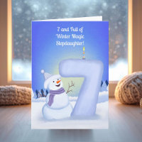 Stieftochter Glücklicher 7. Geburtstag Schneemann