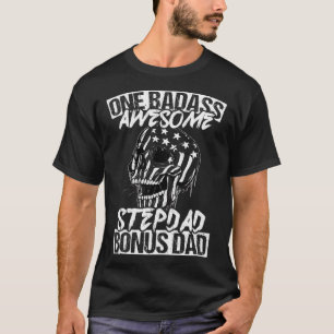 Stiefvater Bonus Papa Vintage US-Flagge Lustig Bes T-Shirt