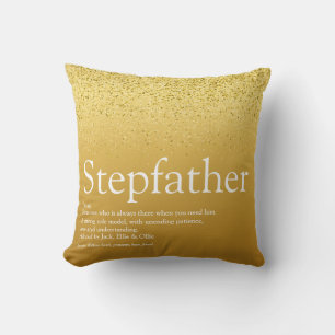 Stiefvater Definition Gold Glitter Kissen