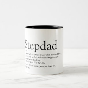 Stiefvater Definition Vatertag Modern Lustig Zweifarbige Tasse