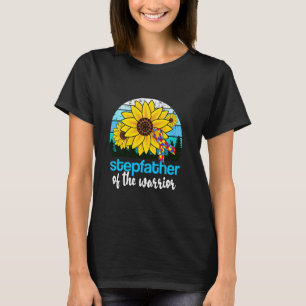 Stiefvater des Kriegers Autismus Vater Sonnenblume T-Shirt