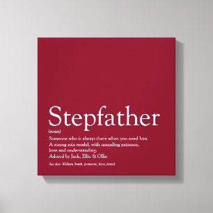 Stiefvater, Stiefpapa Definition Spaß Modern Burgu Leinwanddruck