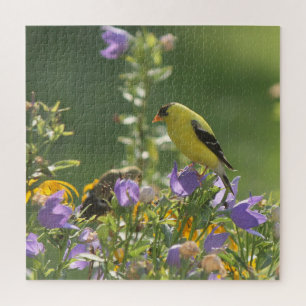 Stieglitz auf einer Glockenblume Puzzle