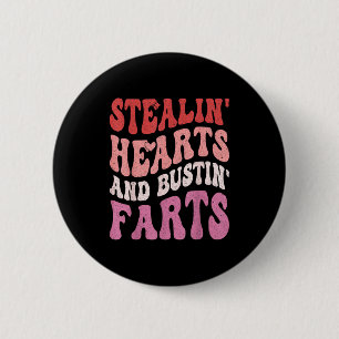 Stiehl Herzen & furze Retro-Valentinstag Button