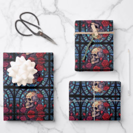 Stiele und Steine Skull & Rose Geschenkpapier Set
