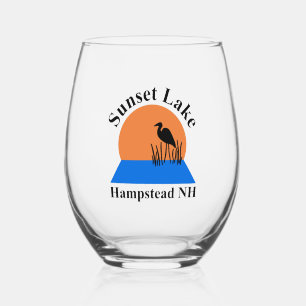 Stielglas für Wein ohne Stiel Sunset Lake Weinglas Ohne Stiel