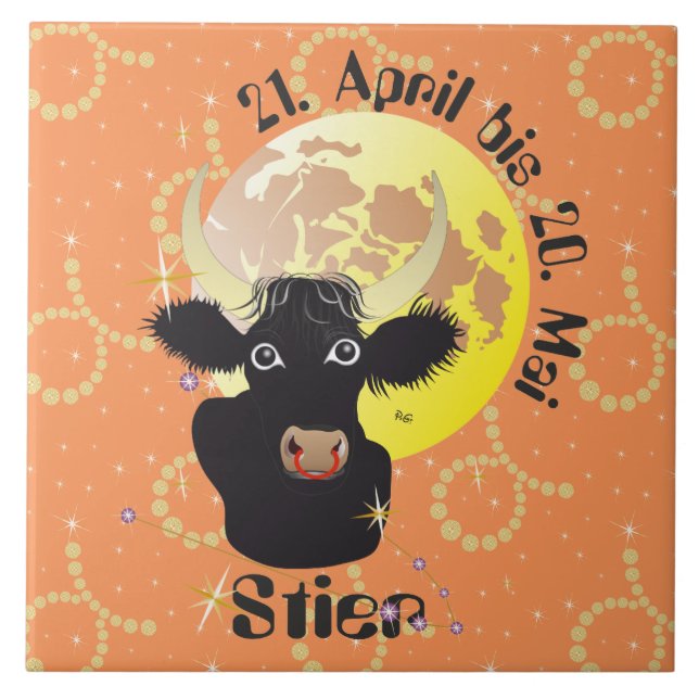 Stier 21. April bis 20. Mai Fliese (Vorderseite)