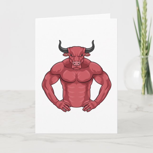 Stier als Bodybuilder extrem Karte (Vorderseite)