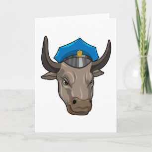 Stier als Polizist Polizei Karte