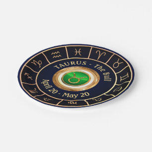 Stier-astrologisches Symbol Pappteller
