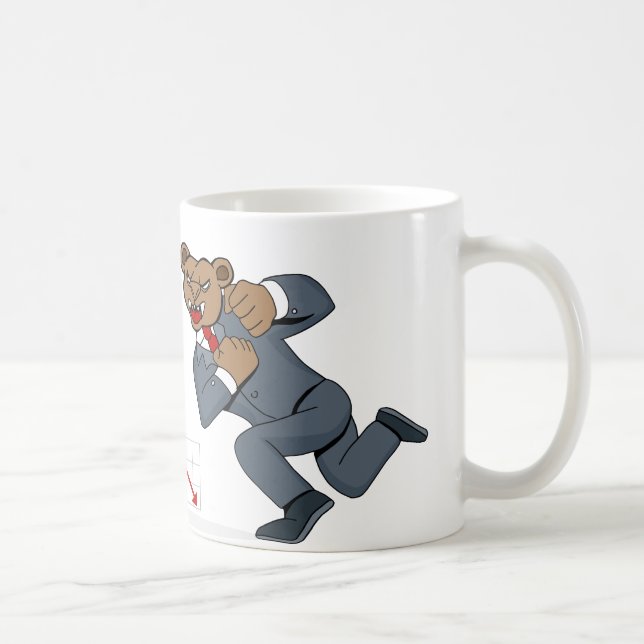Stier-Bärn-Kampf-Börse-Cartoon Kaffeetasse (Rechts)