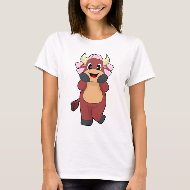 Stier Braut Schleier Hochzeit T-Shirt (Vorderseite)